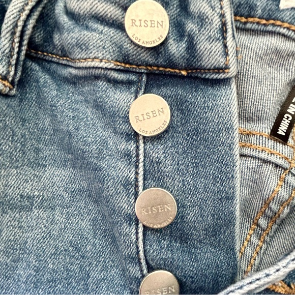 RISEN High Rise Button Fly Ankle Straight Leg. Size 5 /27” - Picture 15 of 16